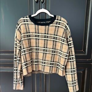 Motel Rocks Tan and Black Crew Neck Sweater